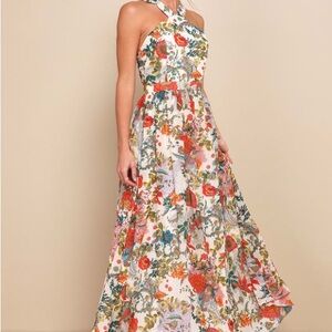 Lulu's Lilja Floral Maxi Halter Dress